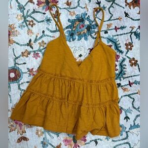 SO Golden Yellow Peplum Tank
